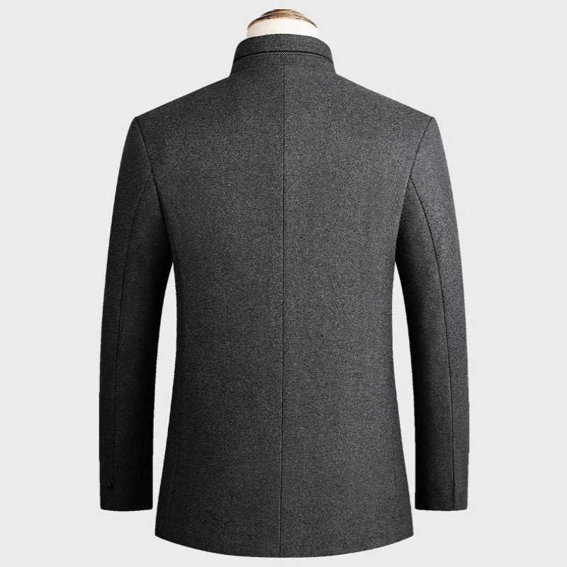 Winter Mens Woolen Coat Slim Fit Jackets Casual Fleece Lined Thick Warm Jacket Overcoat Windbreaker Wool Long Trench Pea Coat LX241010