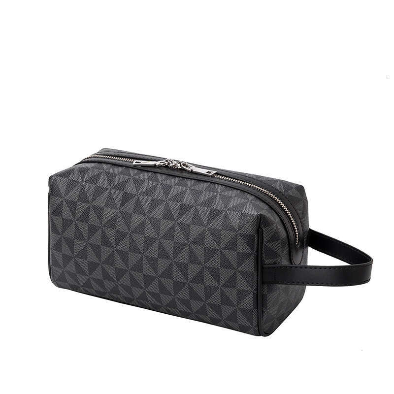 Makeup large capacity, portable, simple printed storage men's and women's cylindrical bag, hand-held bag