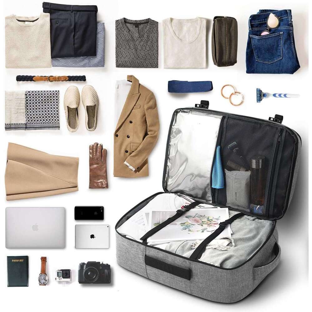 Men's Travel 40L Carry On Backpack, Lage Anti-Theft Business Large Weekend Suitcase Backpack for 17 Inch Laptop with Handle and Shoulder Strap