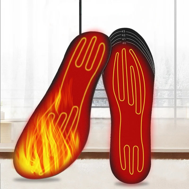 USB Rechargeable Heated Insoles Size 35-46 DIY Customizable Electric Heated Shoes Pad for Outdoor Skiing Winter Foot Warmers 241010