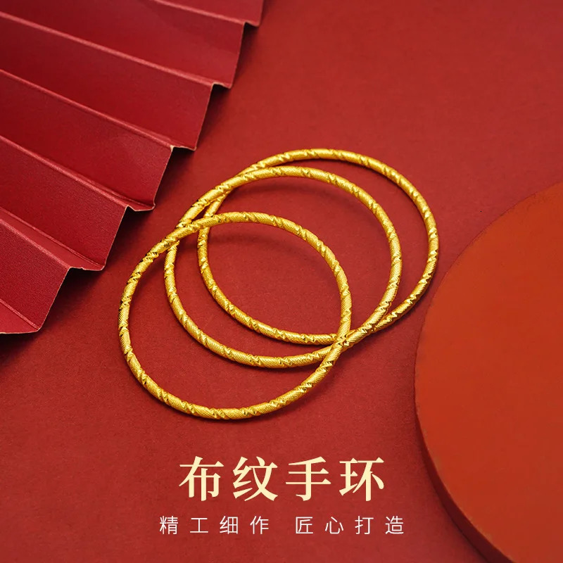Wholesale BE601 European Fashion Beauty Bride Mother Party Birthday Wedding Gift 58/60/62mm 24KT Gold Bracelet 241007