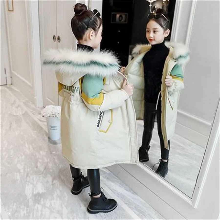 Down Coat Girls winter jacket new fashion autumn winter jacket hooded jacket childrens snow jacket cotton jacket outerwear outerwear H241010
