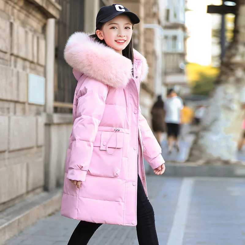 Down Coat 2024 Winter warm Down jacket Girls clothing girl clothes Thicken Parka Hooded Coats Children Outerwear s Overalls snow suit H241010