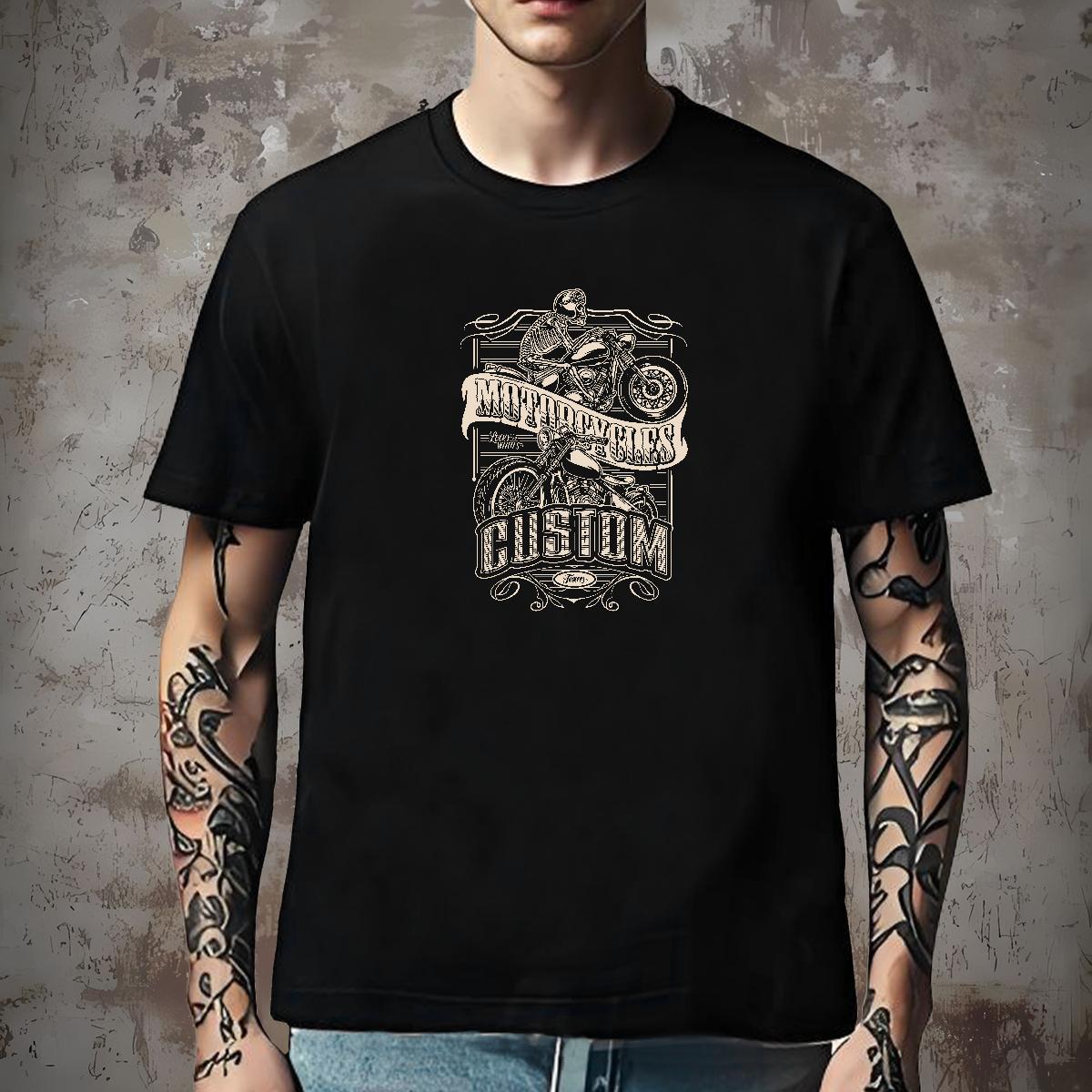 TOP Quality T-Shirts 230g Cotton skull Beach Custom Printed Breathable Crew Neck Tshirts Classic Tee Shirt