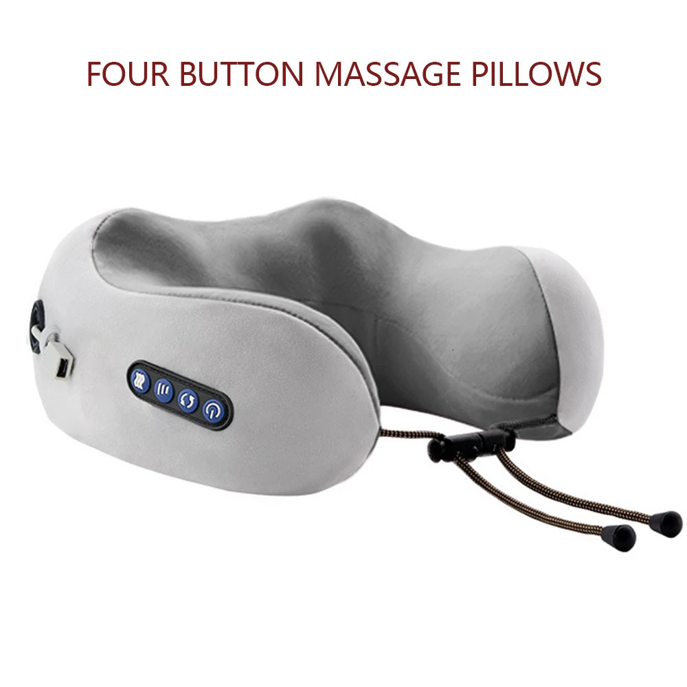 Rechargeable neck massager U-shaped pillow multifunctional portable shoulder massager outdoor car relaxation massage 241008
