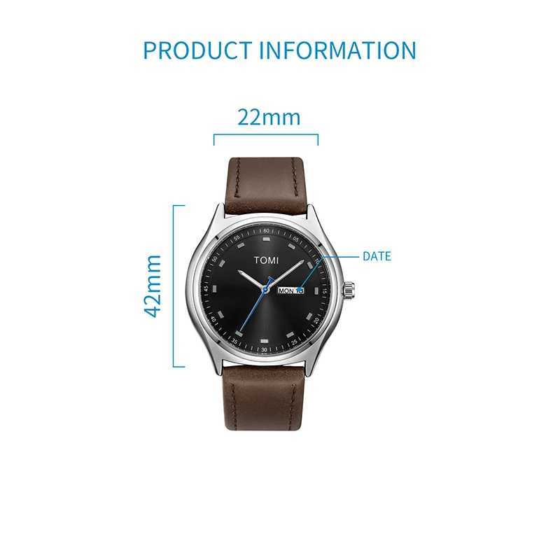 TOMI Minimalist Mens Watch Business Casual Mens And Womens Quartz Watch Fashionable And Versatile Calendar Quartz WatchX241010