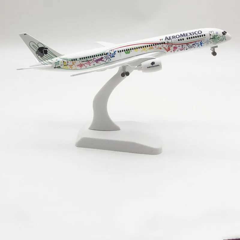 19cm Mexican Air AEROMEXICO Airlines Boeing 787 B787 Airways Alloy Metal Airplane Model Diecast Plane Model Wheels AircraftXJ241010
