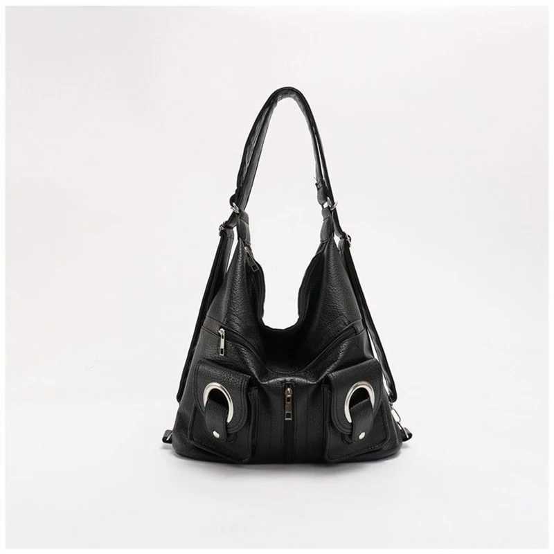 Leather Premium Top Selling Products Woman Korean Version Simple Personality Tote Bag Shoulder Bag 241010