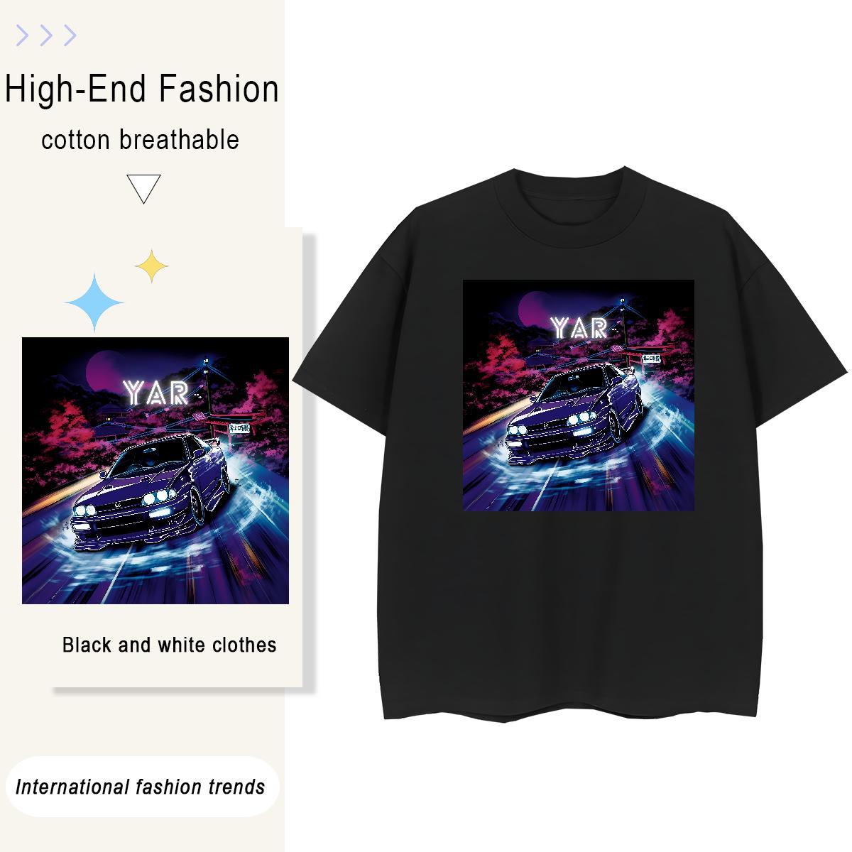 New T-Shirts 230g Pure Cotton Breathable Soft Casual Beach car Lady T shirt Comfortable Customized Print Tops Tees