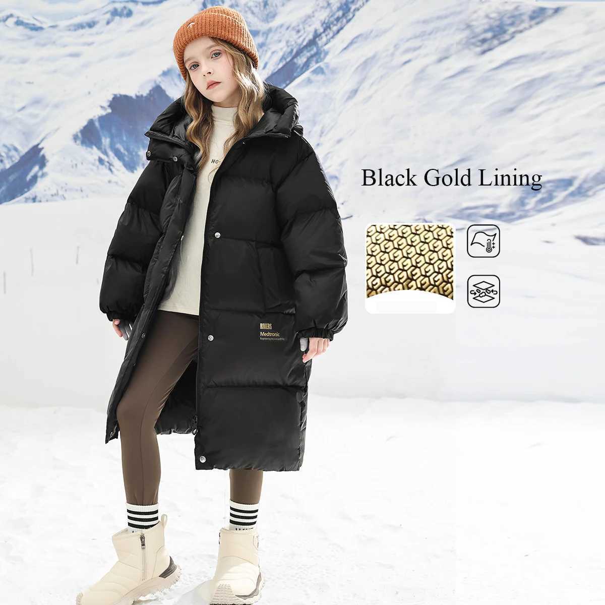 Down Coat Winter 2024 childrens clothing long sleeved cotton jacket for teenagers and girls black jacket snow jacket baby hooded Parka TR205 H241010