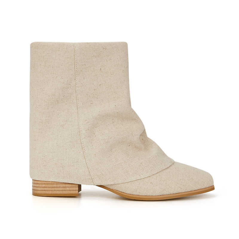 Autumn Square Fashion Sock Boots Toe Thick Heel Tube Ankle Boots Western Short Boots Womens Pile Boots Women Shoes Winter 240826