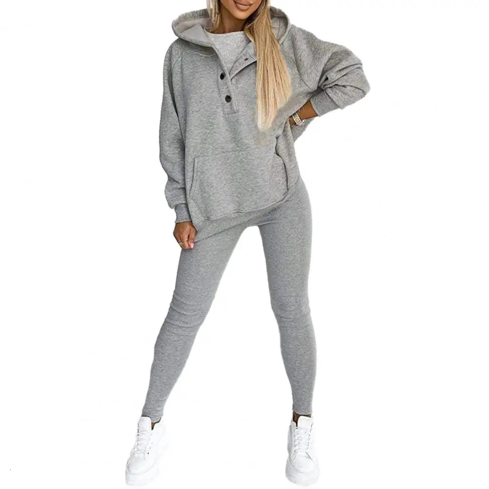 Long sleeved hooded sweatshirt set for women jogger track spring comfortable sportswear 241007