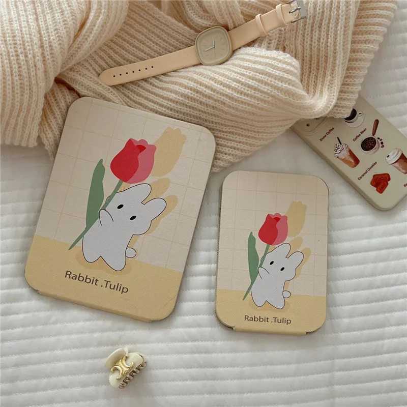 Cartoon folding small mirror fashionable girl makeup mirror student dormitory desktop portable makeup mirror compact handheld mirror W240813