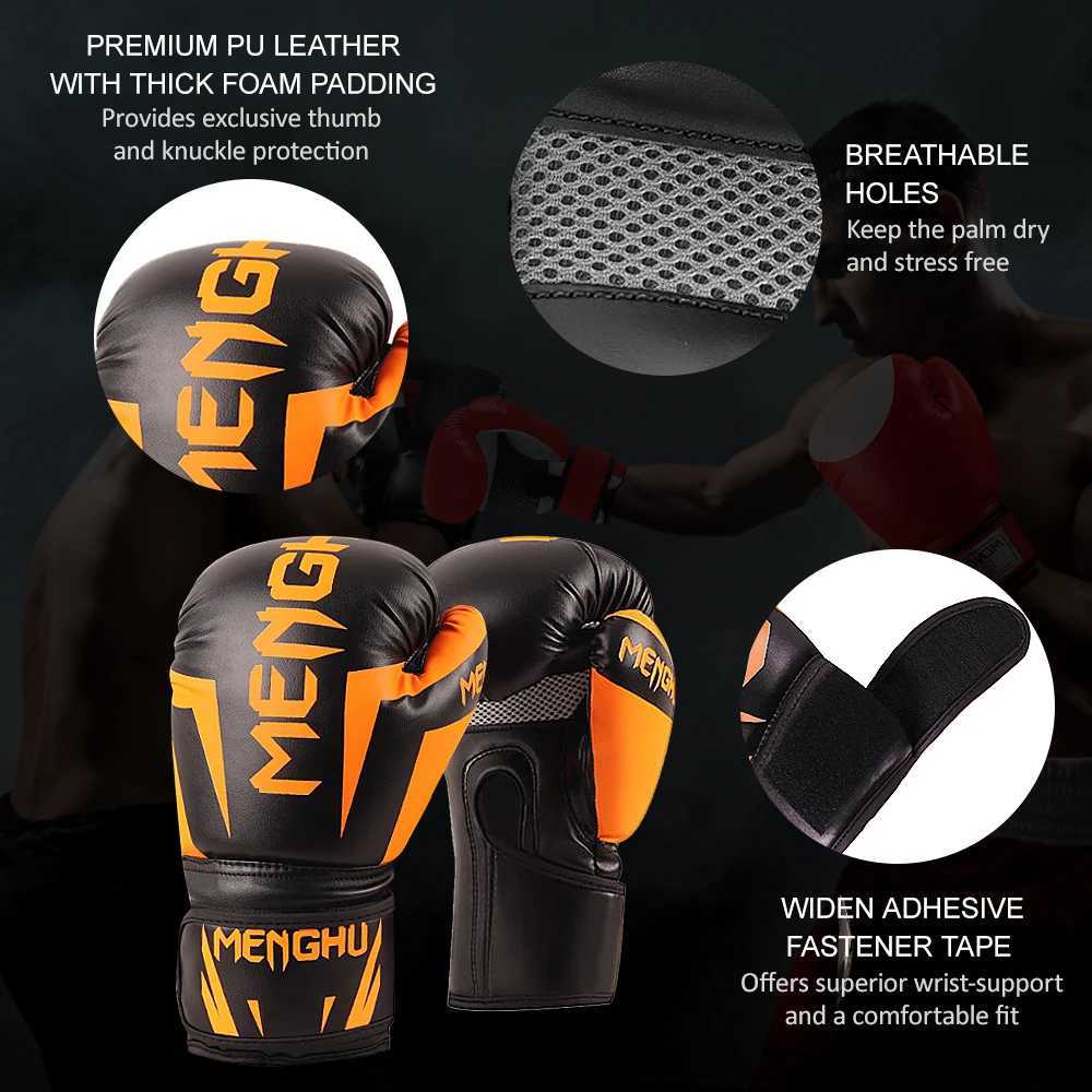 1 pair of boxing gloves Muay Thai MMA boxing training bag gloves adjustable handbag sports gloves with support straps W241010