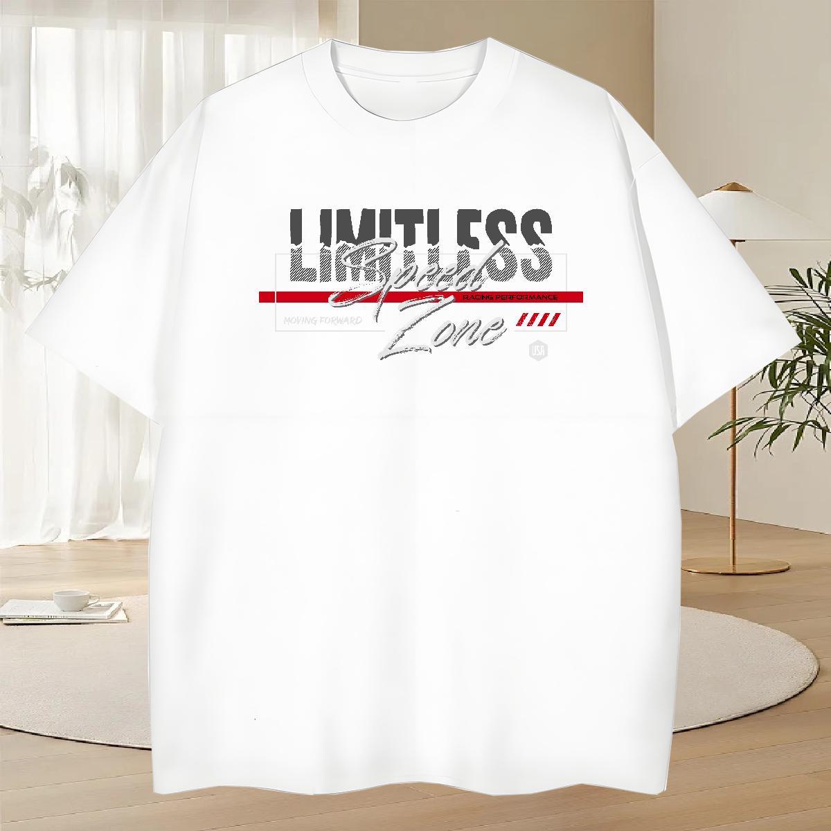 Loose Fit Man T Shirts 100% Cotton 230g letter Street Casual Oversized 4XL Breathable Short Sleeve Tshirts Fashion Casual Tops Tees