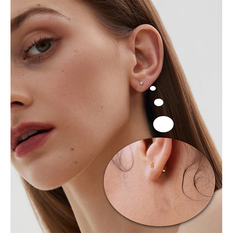 TUPMI Flat Back Earrings for Women Girls Hypoallergenic Stud Earrings Surgical Steel 20G Cartilage Earrings Handmade Screw Back Earrings