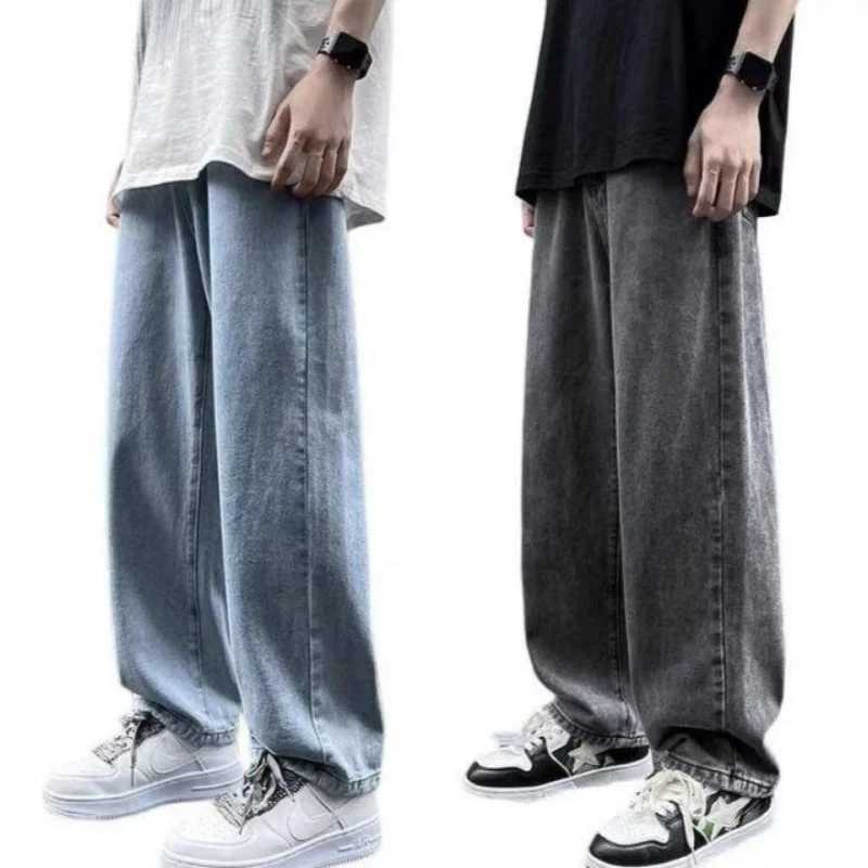 Denim Jeans Mens Summer Thin 2022 Loose Straight Wide Leg Brand Versatile Teenagers Cowboy Fashion Baggy Cargo Long PantsX241009