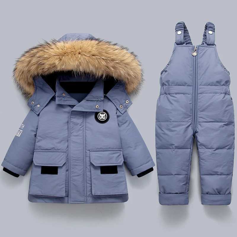 Down Coat Baby Winter Warm Down Jackets Boy Thicken Jumpsuit and hooded coat Children Clothing 2pcs Set toddler Girl Clothes s Snowsuit H241010