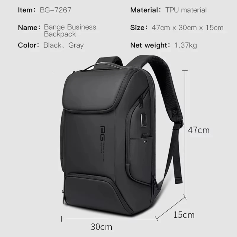 USB laptop backpack large capacity multifunctional waterproof travel bag mens daily business Mochila 241008