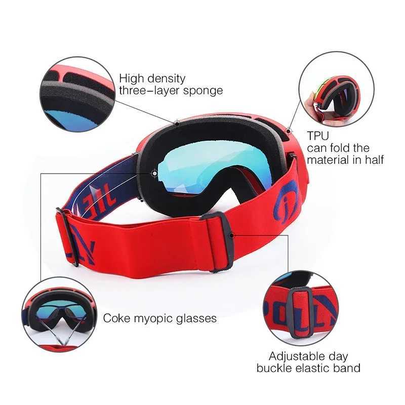 New 2024 Ski Goggles Double layer Anti fog Mens Sports Ski Glasses Snow Motorcycle Ski Womens Snow Sunglasses Ski Goggles CL241010