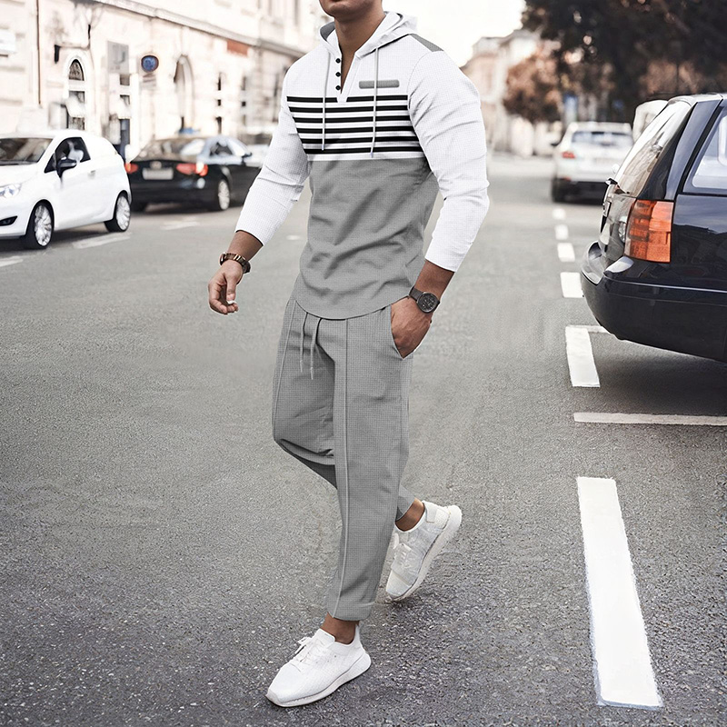 Fashion high quality striped mens long tracksuit running wear sets Luxury Hoodie Designers Hoodies Pants Suits Set Classic T Shirts Tees Clothes Sweat