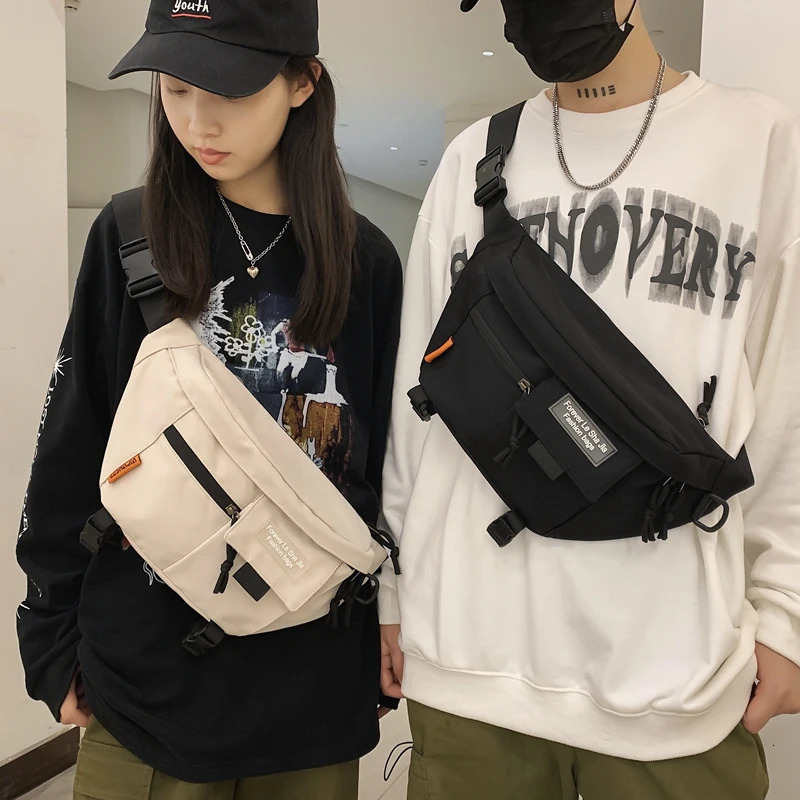 Large capacity casual waist bag nylon Fanny bag mens large waist belt bag multifunctional chest bag travel banana waist bag 241008