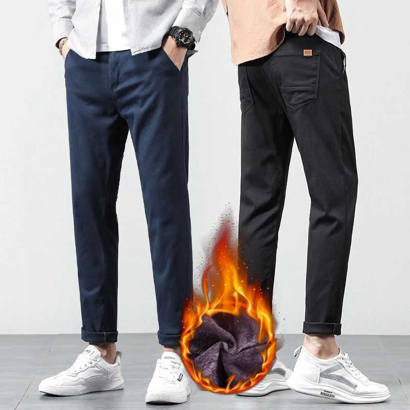 KUBRO Autumn New Business Leisure Straight Wool Trouser Office Fashion Mens Elegant Edition Velvet Warm Product Pants W241009