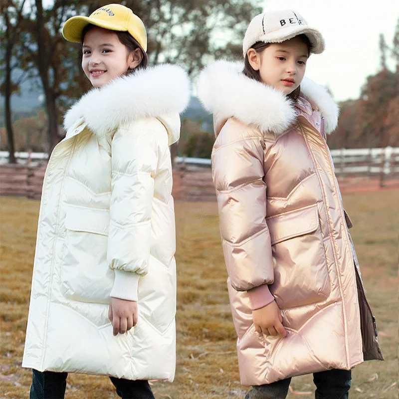 Down Coat 2024 Winter warm Down jacket s toddler girl clothes Children Thicken Parka Waterproof Hooded clothing Outerwear snowsuit coat H241010