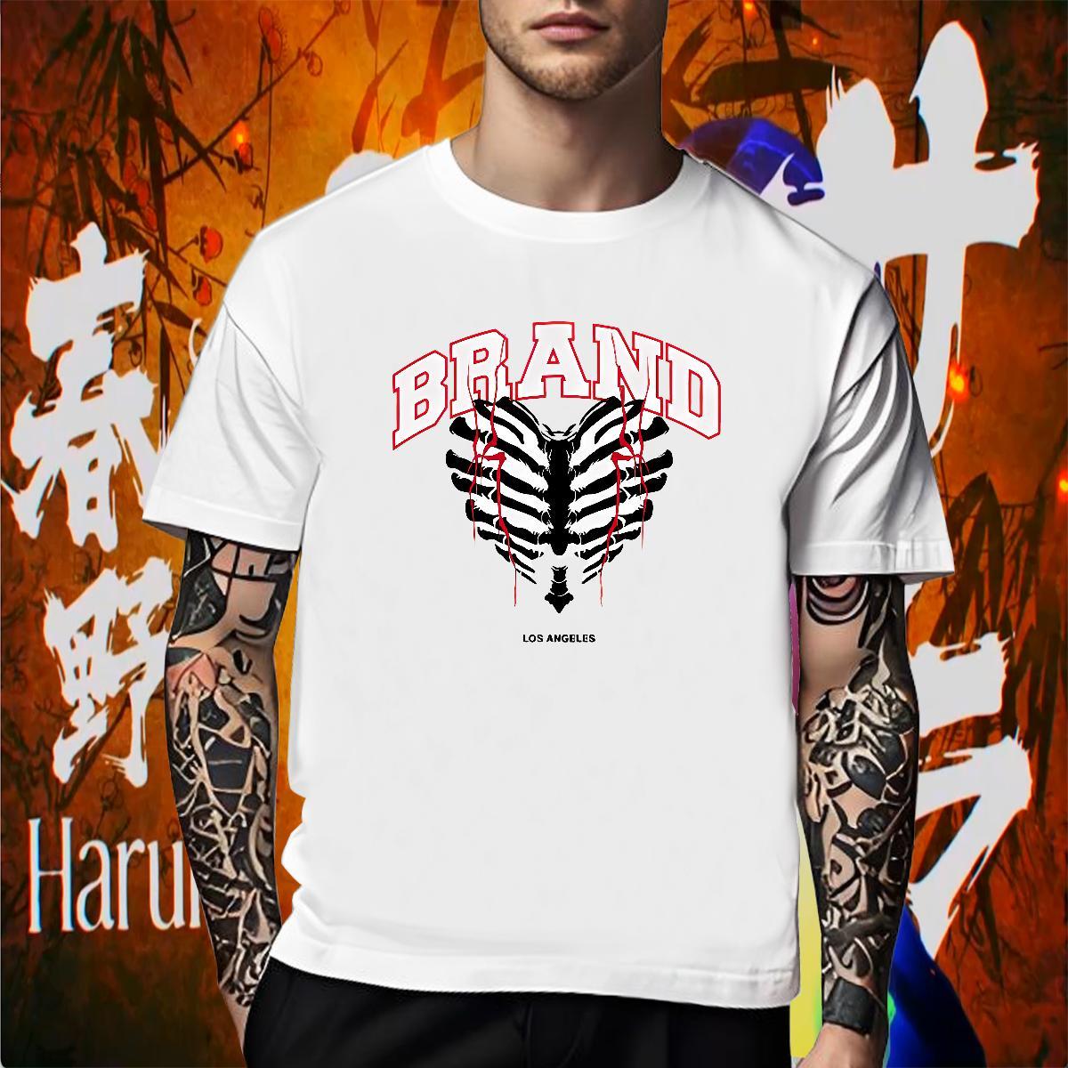 Loose T-Shirts for Men 230g Pure Cotton letter Casual Beach White Plus Size Crew Neck Tshirts 2024 Summer Clothings