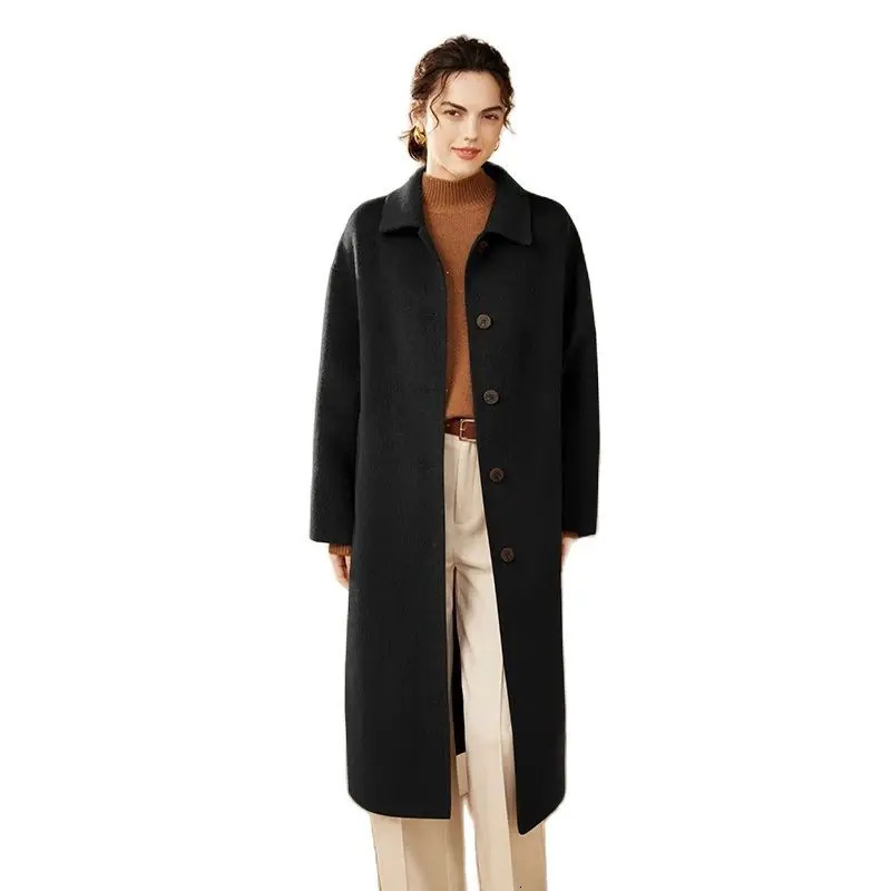2024 Arrival Camel Wool LongCut Coat HighEnd Fashion Womens Autumn and Winter Comfortable Warm Woolen 241008
