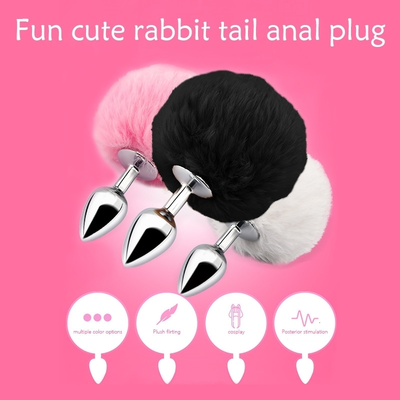 Mini Bunny Tail Butt Plug Cosplay Anal Beads Metal Butt Plug Dildo BDSM Beginner Anal Plug Massage Balls Sex Toys for Men Women 240914