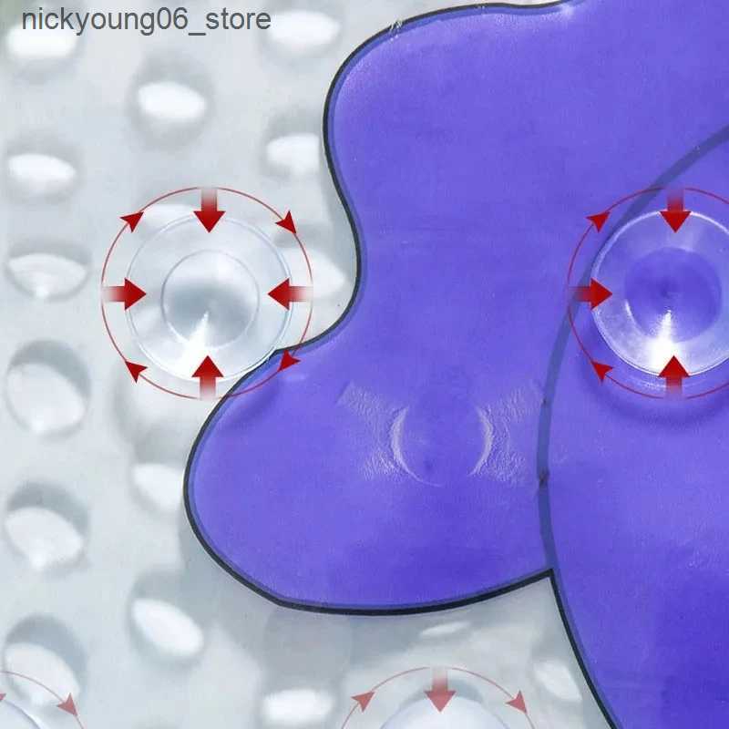 Non-Slip Bath Mats 38x70 CM Oval Newborn Bathroom Anti-slip Foot Pad Household Cartoon Animal Pattern Floor Mat PVC Infant Natatorium Floor Mat L24091