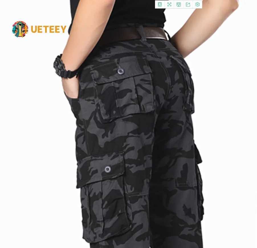 Camouflage cargo pants mens tactical camouflage jacket cotton multi pocket mens climbing sports pants casual mens city work pants W241009