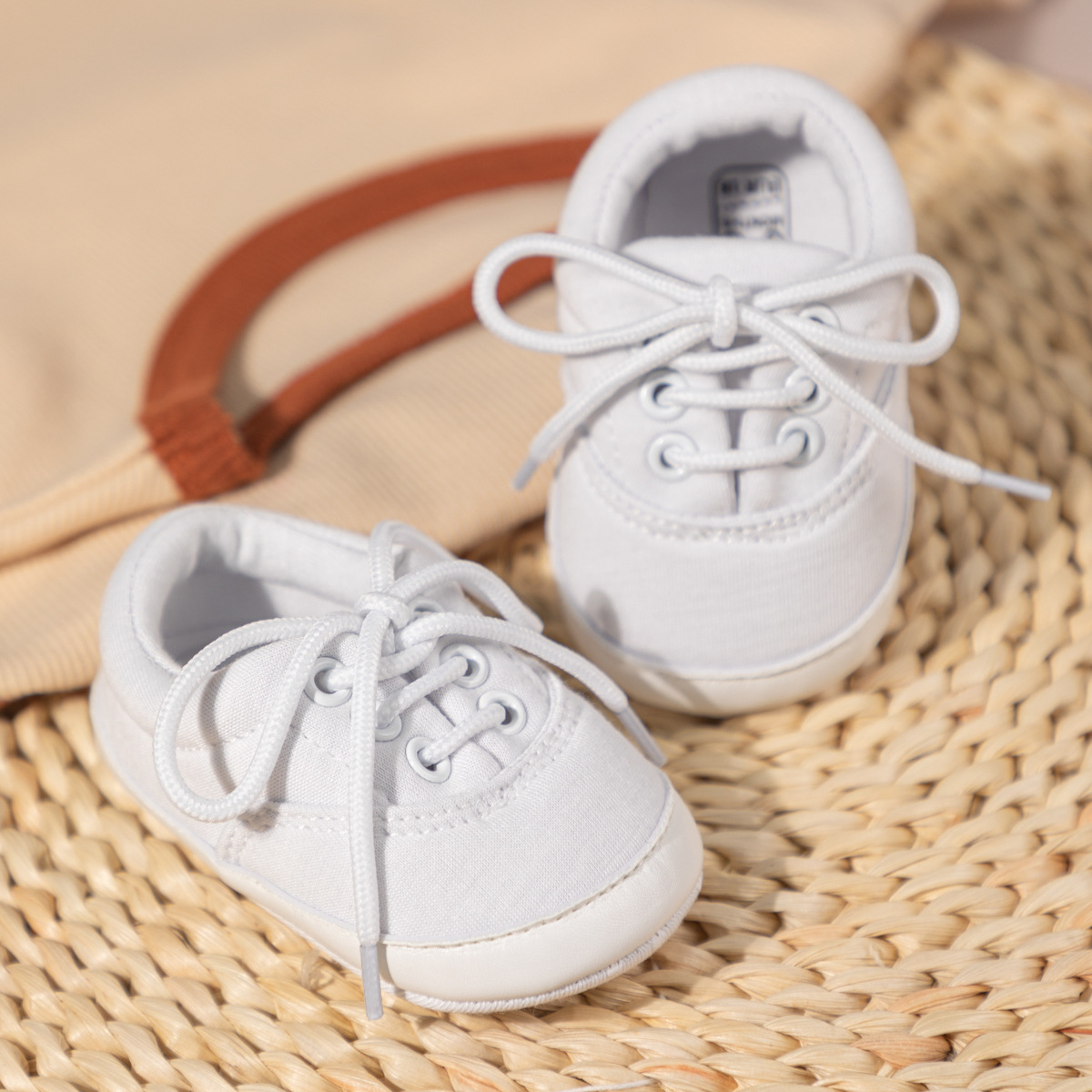 Baby Canvas Shoes Toddlers Boy Girl Sneakers Newborns Lace-up Anti-slip Sport First Walkers Happysteps Infant Crib Shoes