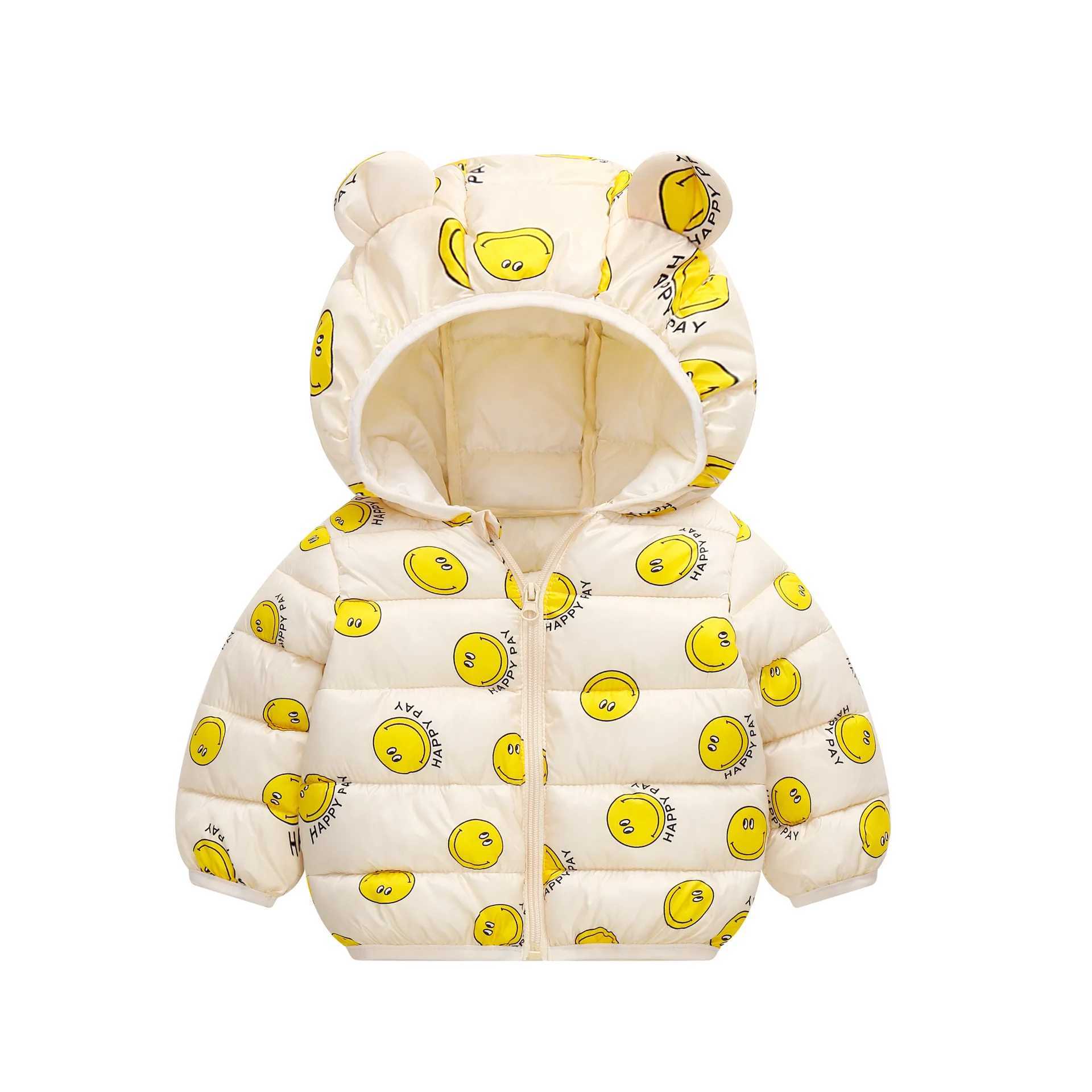 Down Coat 2024 Autumn Winter Childrens Down Jacket Baby Boys and Girls Cartoon Rabbit Hoodie Polyester Fiber Zipper Jacket H241010