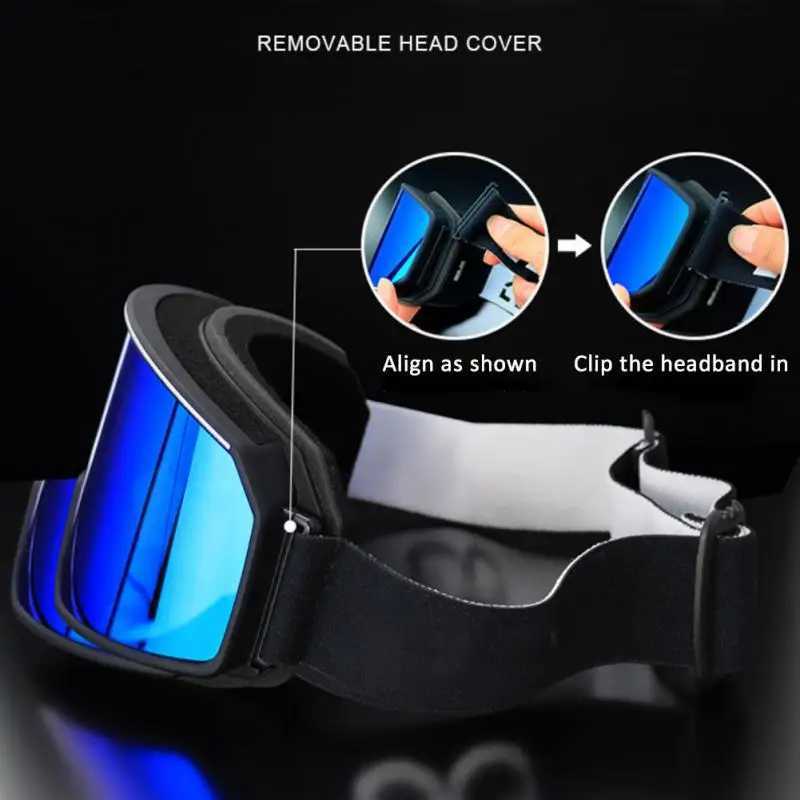 Outdoor skiing goggles 2023 new large view skiing goggles cylindrical anti fog skiing goggles CL241010