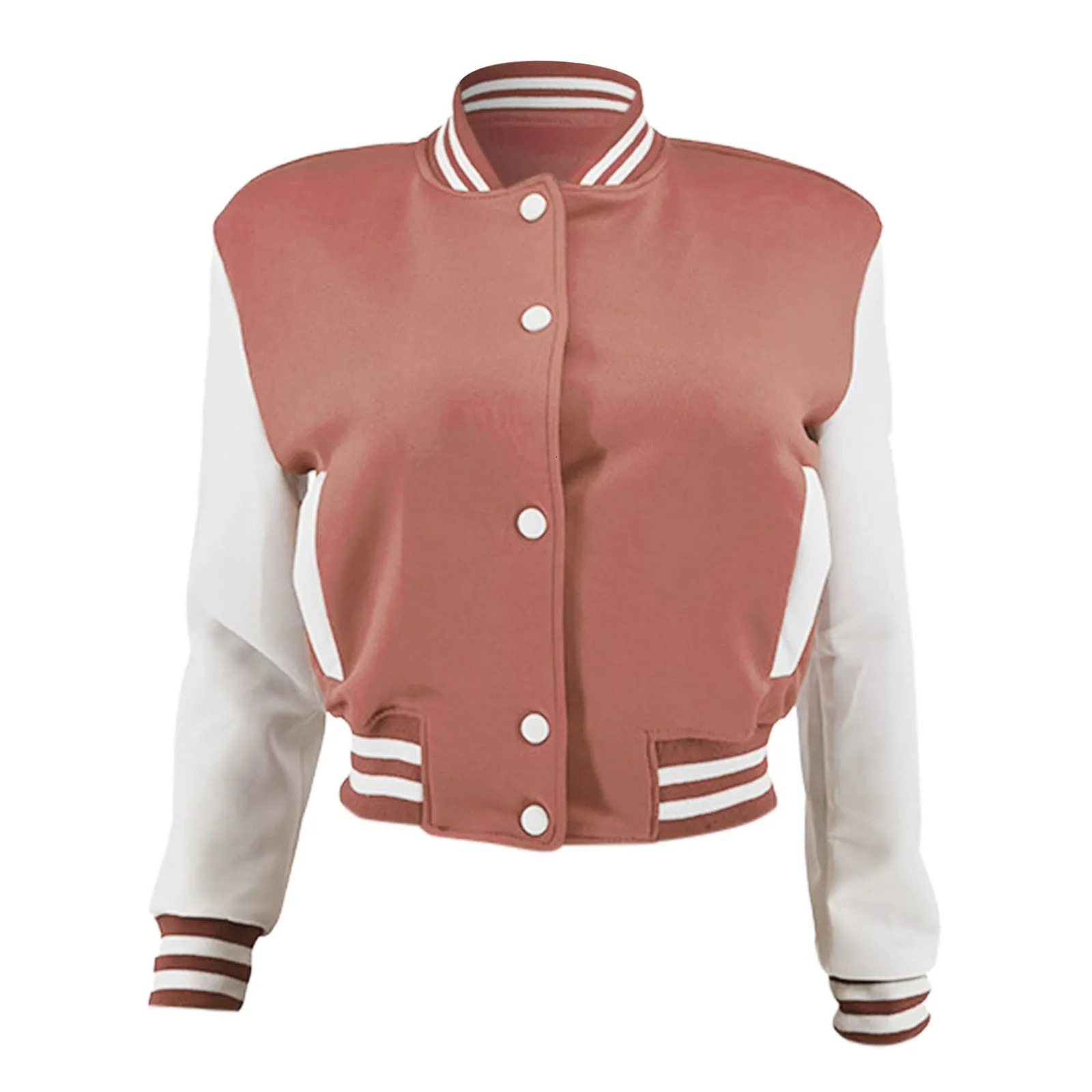 Y2K Baseball Coats Fashion Fall Short Jackets For Women Patchwork Button Cropped Coat Streetwear Bomber Jacket Chaquetas 241010