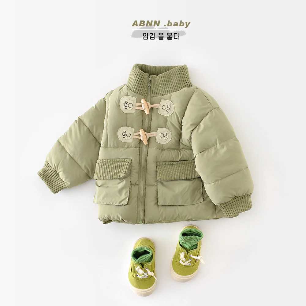 Down Coat Korean baby girl winter jacket made of pure cotton thick knit fabric knitted for preschoolers park girls cotton quilted coat H241010