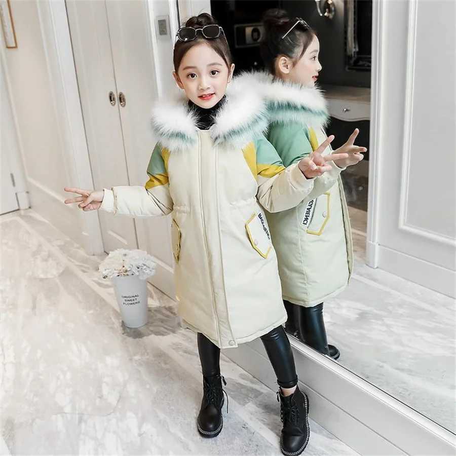 Down Coat Girls winter jacket new fashion autumn winter jacket hooded jacket childrens snow jacket cotton jacket outerwear outerwear H241010