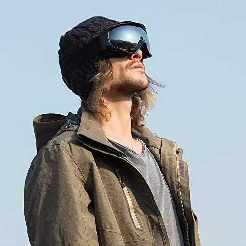 Adult skiing goggles black glass skis 100% UV protection snow double fog magnetic protection CL241010