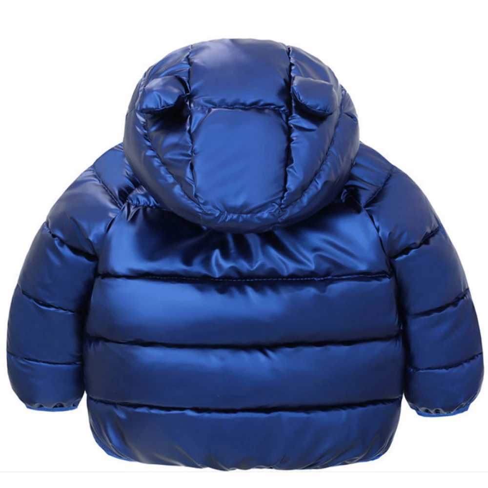 Down Coat Autumn and winter baby girl boy jacket cute ears hooded children windproof apron long sleeved clothing for children 2 to 6 years H241010