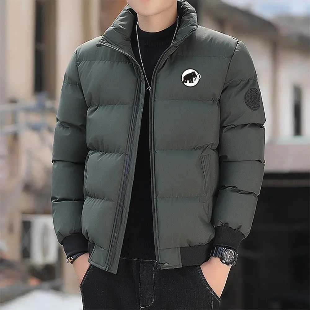 Men's Down Parkas 2024 Stand Collar Coats Autumn Jacket Men Cotton Padded Korean Fashion Strtwear Casual Clothing Y2410091FRX