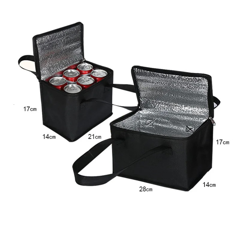 Insulated Lunch Bento Bag Onwoven Large Capacity Thermal Bags Black Reusable Outdoor Picnic Portable Freshkeeping Ice 240925