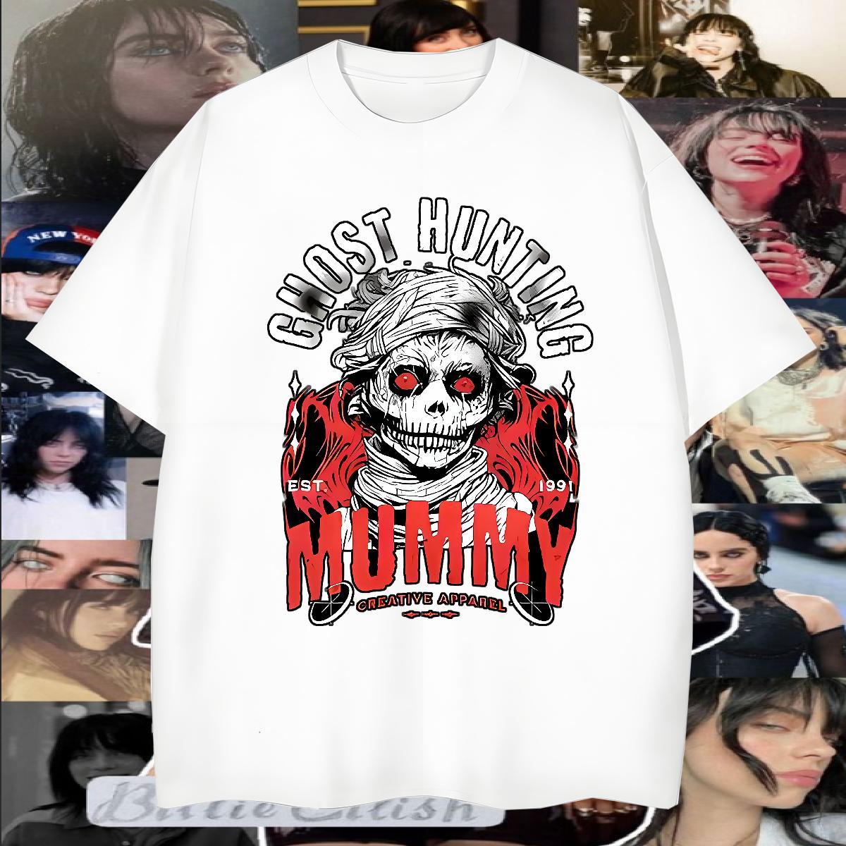 High Quality T shirt 100% Cotton 230g skull Sport Custom Cartoon Crew Neck Breathable Men Clothes T-Shirt New Arrival Wear