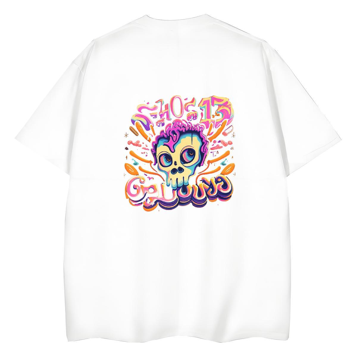 Custom T Shirts Women 230g 100% Cotton O Neck Short Sleeves High Street Hip Hop skull Lady T shirt 5A DIY Printed Top Tees