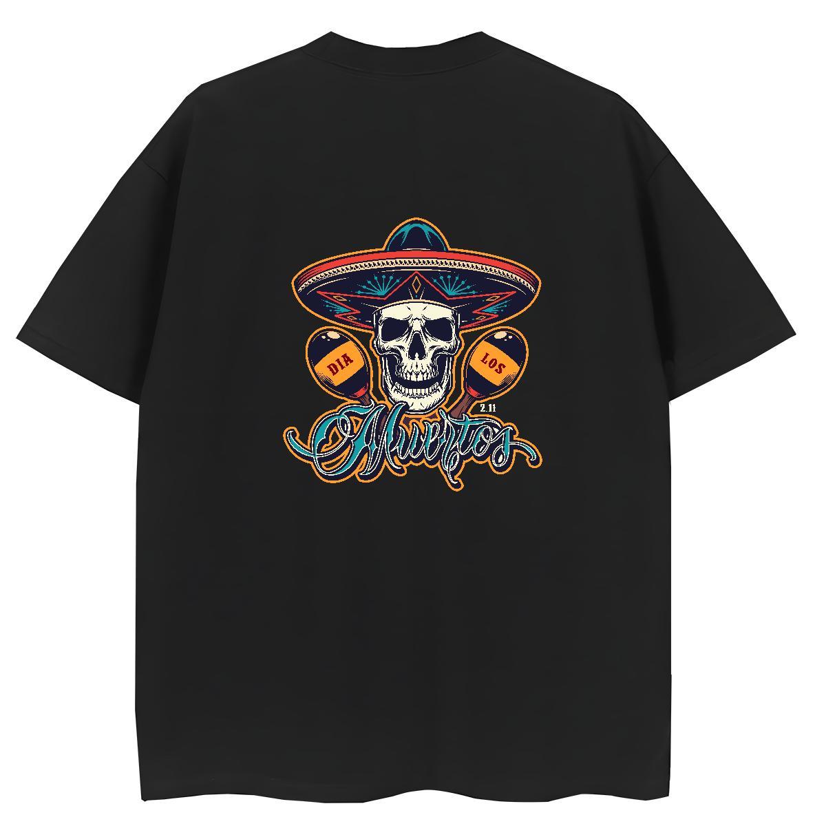 TOP Quality Woman T Shirts 230g Pure Cotton O-Neck Short Sleeve Casual Beach skull Tshirt for Man Woman Female White Plus Size Tops Shirt