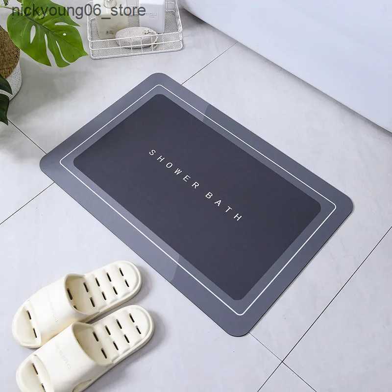 Non-Slip Bath Mats Super Absorbent Bath Mat Instant Drying Mat Bathroom Rug Non-slip Entrance Doormat Nappa Skin Floor Mat Toilet Carpet Home Decor L2