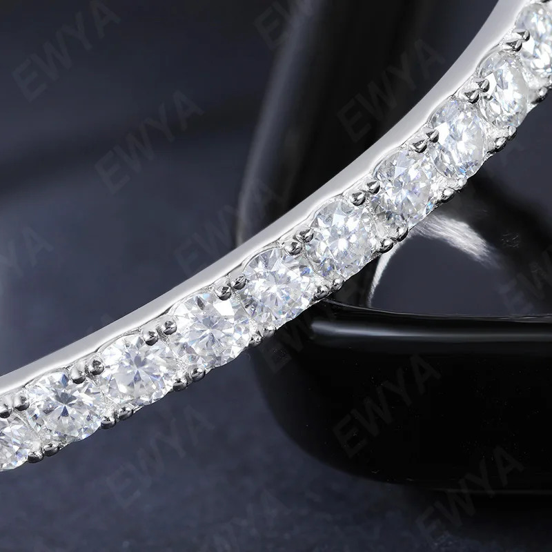EWYA Real GRA Certified D Color 4mm 0.3CT All Mo Silica Bracelet for Womens Party S925 Pure Silver Diamond Bracelet 241007