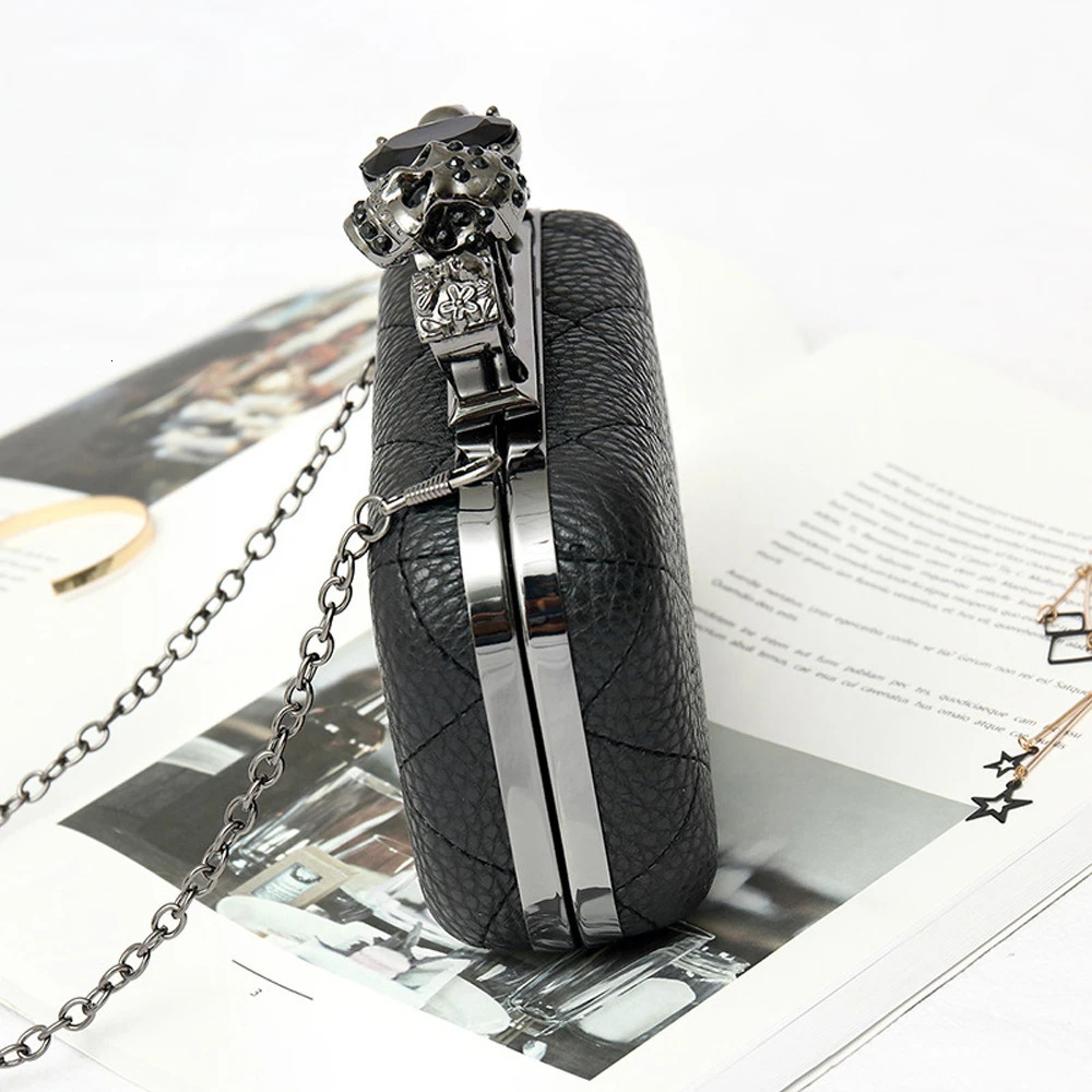 Skull Purses New Fashion Women's PU Hot Clutch, Finger Dia Evening Leather Cross Bag - Crescent Handbag Style Classic bags