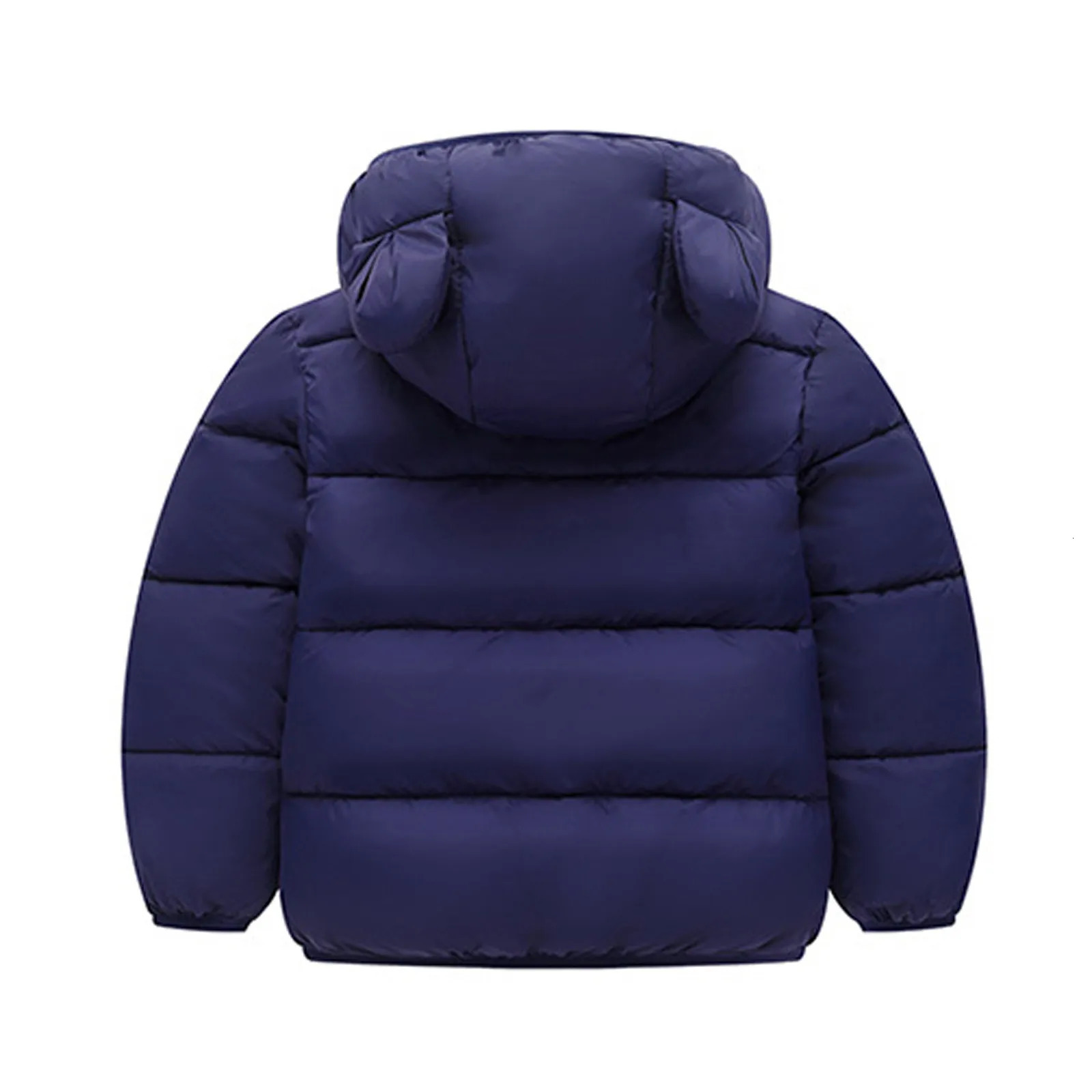 Baby winter coat childrens casual solid cute earmuffs down jacket childrens warm jacket 240927